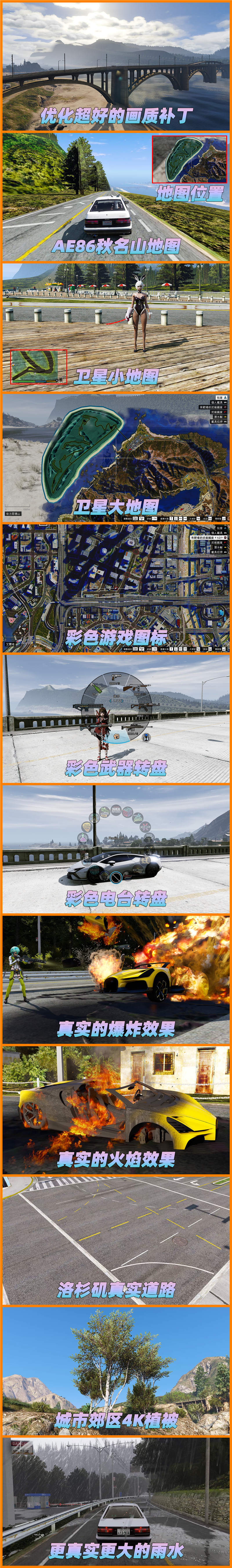 图片[2]_GTA5MOD整合版 v1.36 真实画质 300位精品人物 300辆现实载具 AE86秋名山版 [载具-人物-武器-脚本-画质-环境-道路-地图] [赠送：修改器 运行库 无限金币 通关存档]【81.9GB】_GTA5MOD_侠盗猎车手5MOD_游戏MOD下载